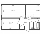 3-комн, 62кв м, этаж 2/5 Штурманская улица, 2